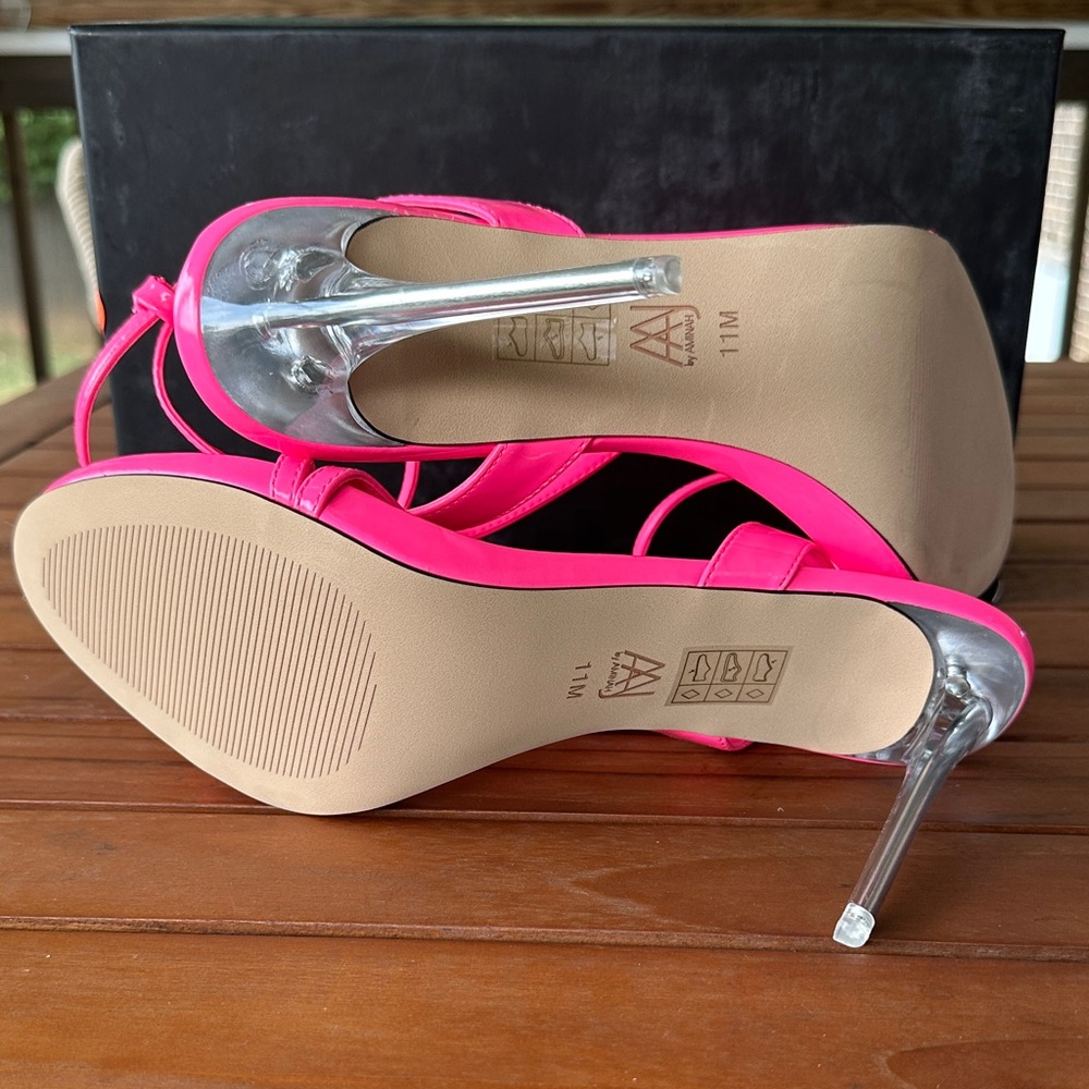 Vibrant Pink Strappy Heels - Picture 6 of 6
